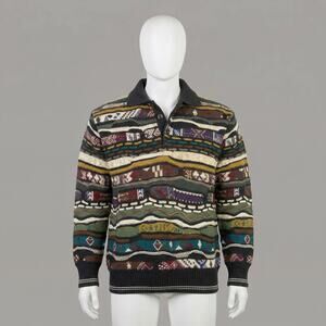 Brandini Le Collezioni Coogi Style Sweater, Size Medium, 3D Textured Knit
